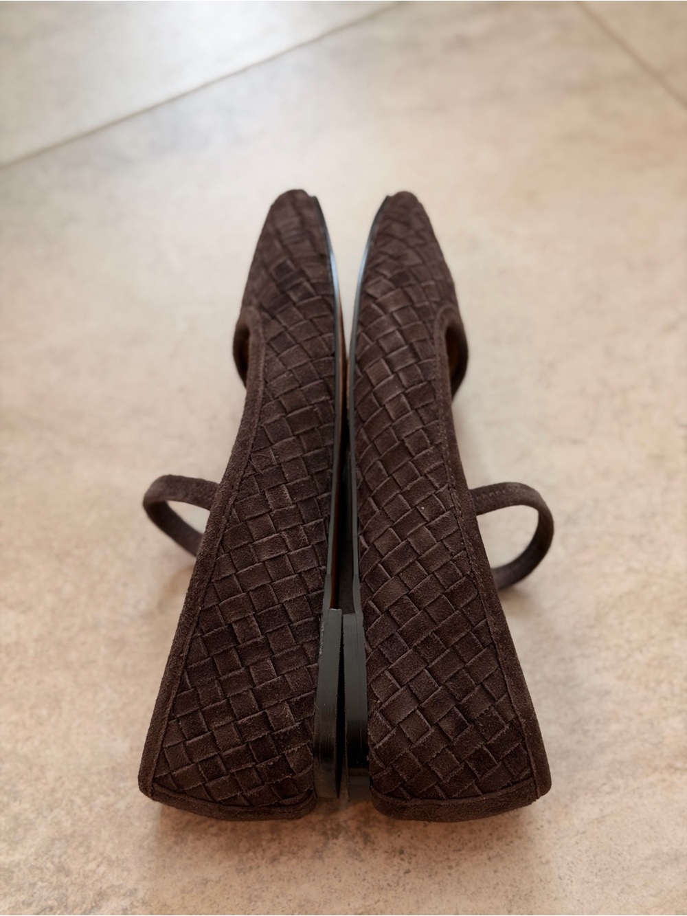 Madewell The Greta Ballet Flats Dark Roast Brown Woven Suede Size 7 - Picture 6 of 12